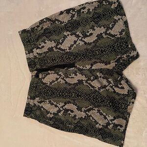 Fashion Nova Green Snake Print Shorts